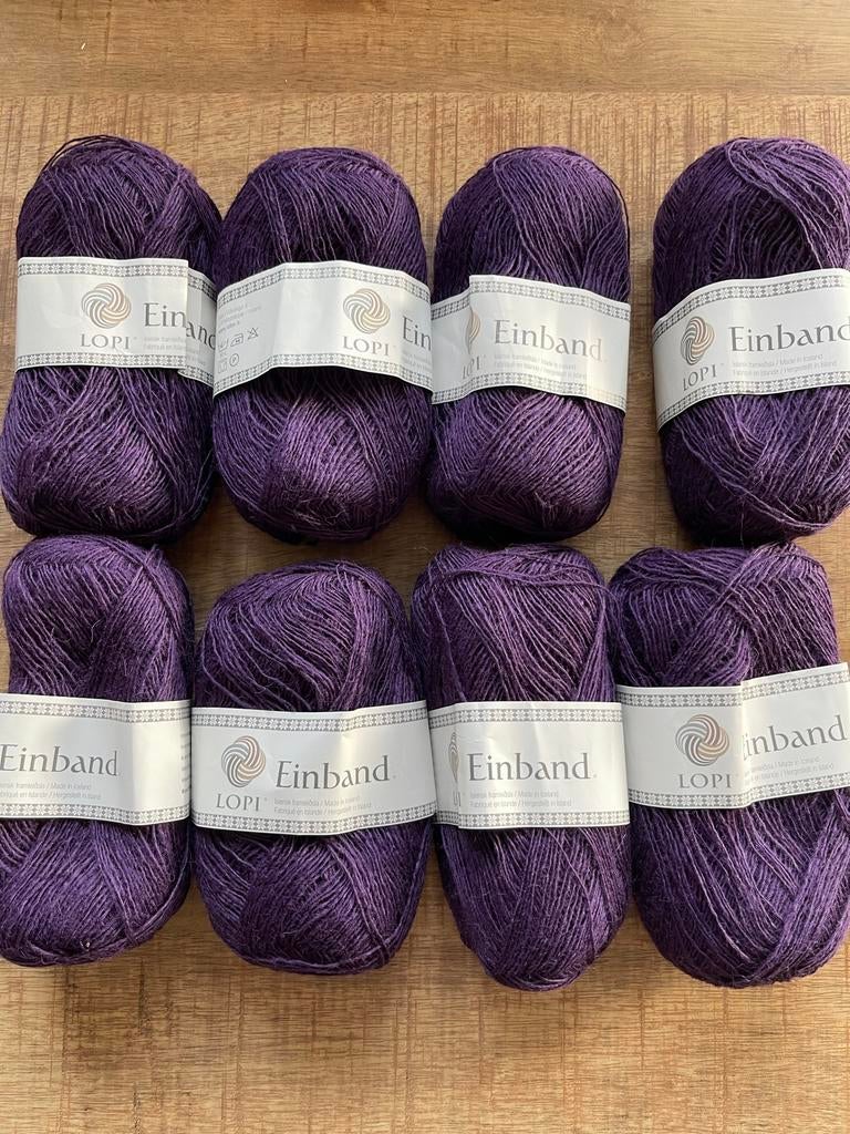 8 bollen Lopi Einband pure wol - 400 gr 2000m dark paars, Ophalen of Verzenden, Nieuw, Breien of Haken, Wol of Garen