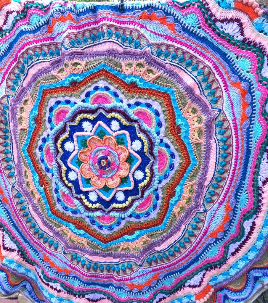 Prachtig handgemaakt Mandala kleed, Huis en Inrichting, Mandala Madness, Rond, Nieuw, 150 tot 200 cm