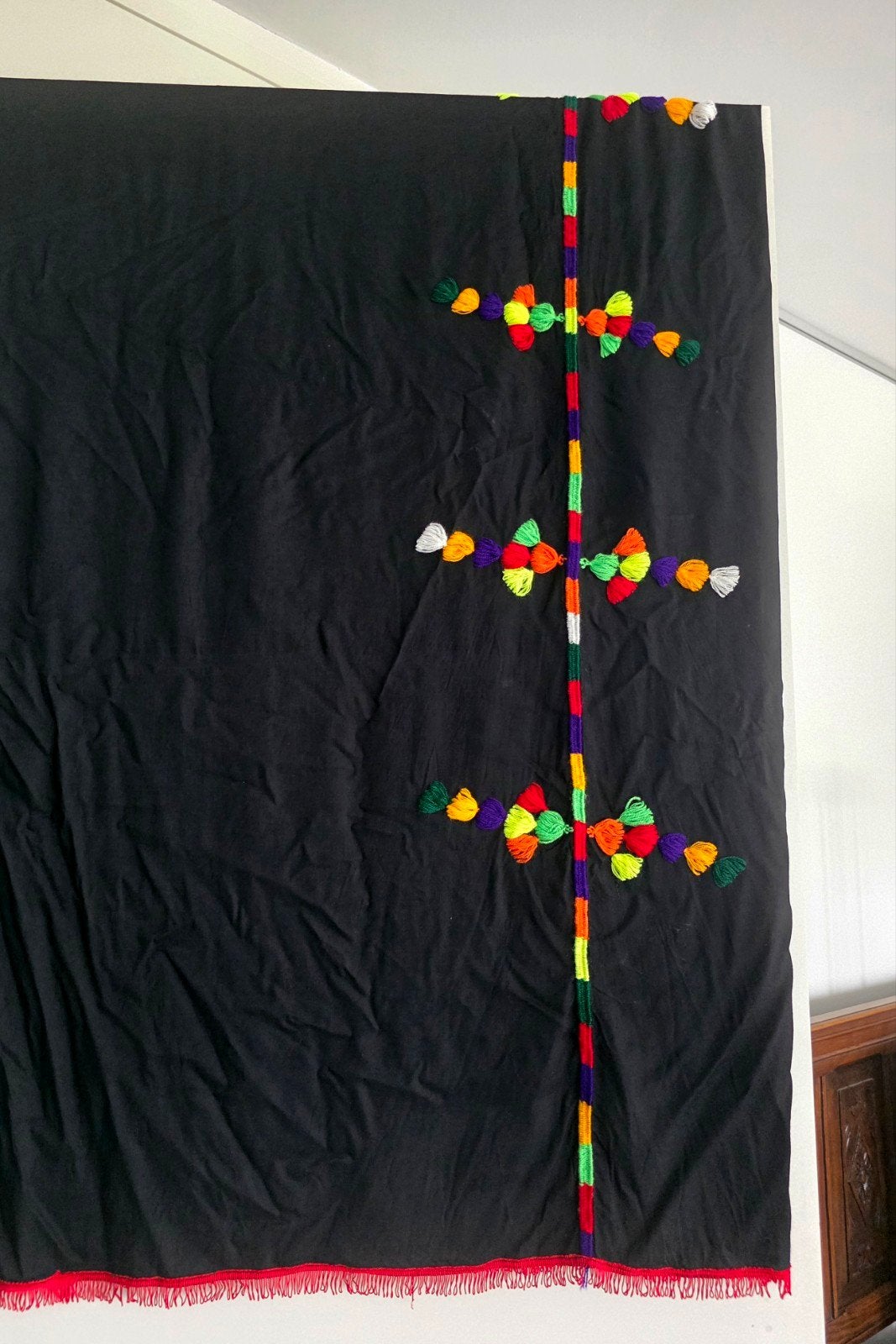 Grote kleurrijke handgemaakte Marokkaanse Tahrouit doek, Antiek en Kunst, Ophalen of Verzenden