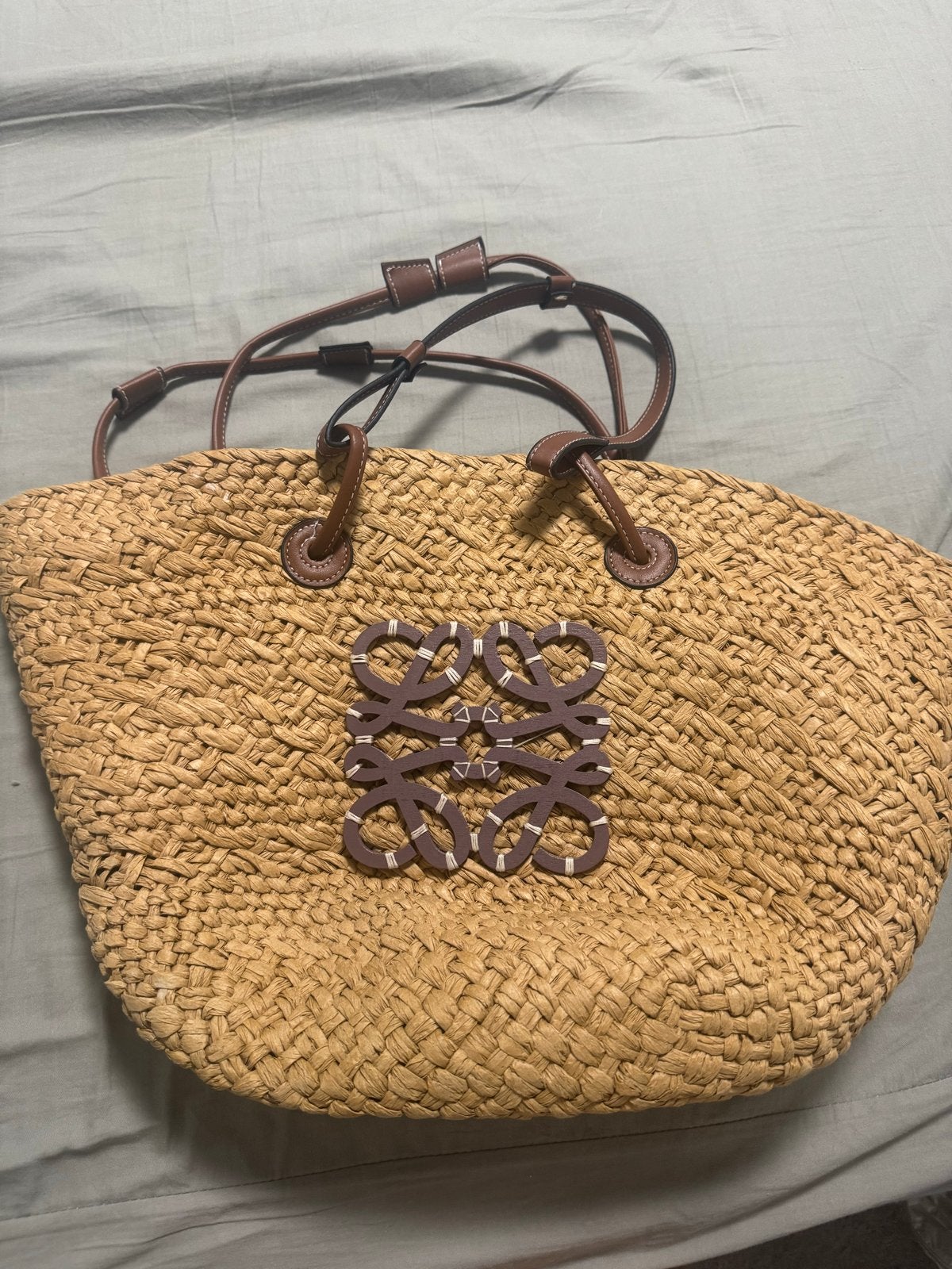 Stijlvolle rieten tas, Ophalen of Verzenden, Zo goed als nieuw, Beige, Shopper