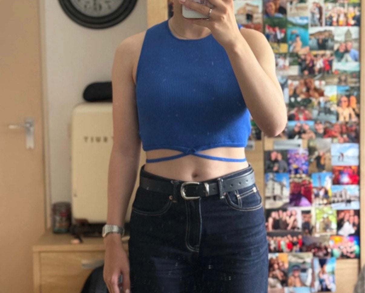 Croptop the sting maat L, Kleding | Dames, Blauw, Maat 42/44 (L), Nieuw, Ophalen of Verzenden