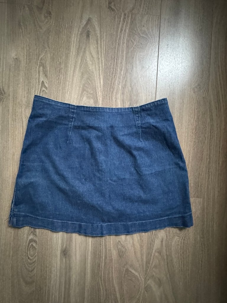 Donkerblauwe spijkerrok - Maat S, Maat 38/40 (M), Blauw, Ophalen of Verzenden, Gedragen