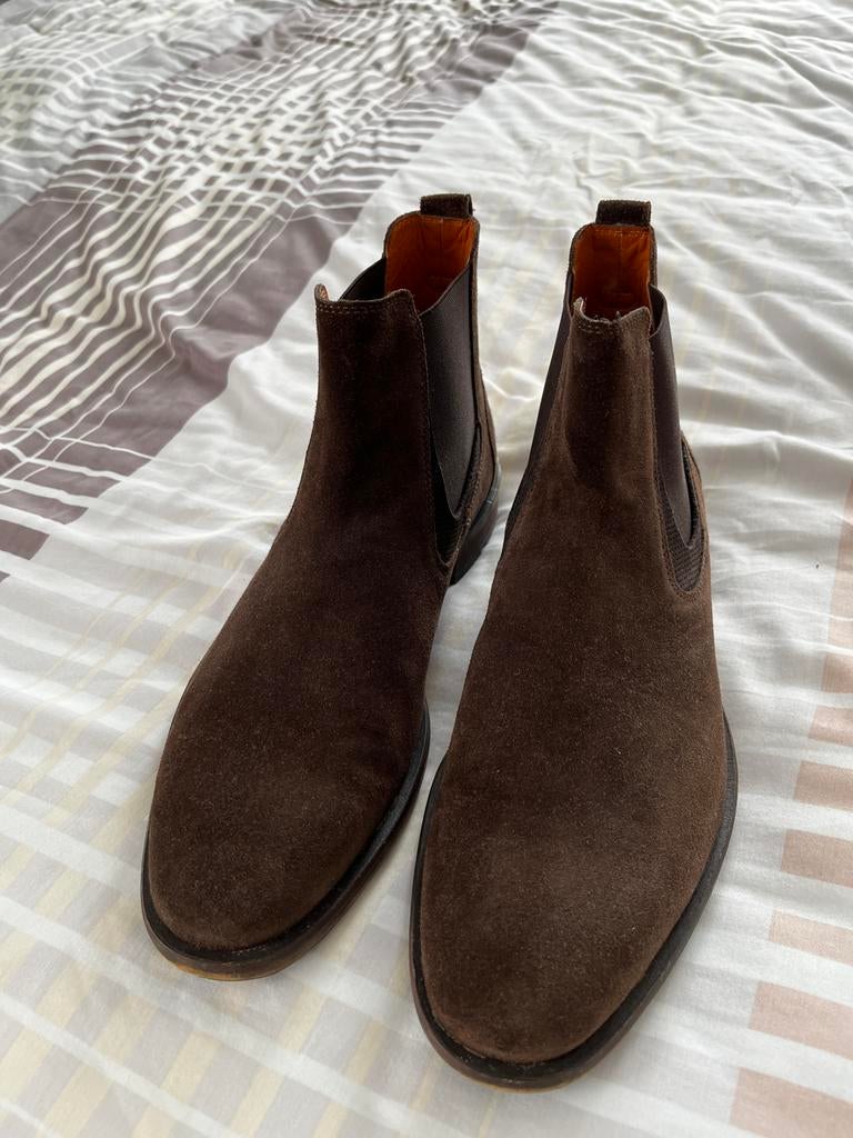 Van Lier bruine suède chelsea boots maat 44, Bruin, Boots, Ophalen of Verzenden, Zo goed als nieuw