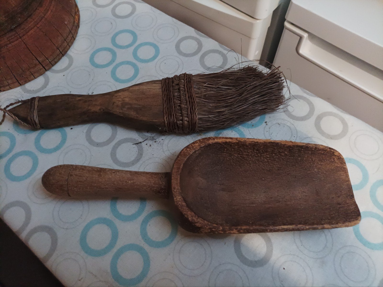 houten schep en kwast, Antiek en Kunst, Ophalen of Verzenden