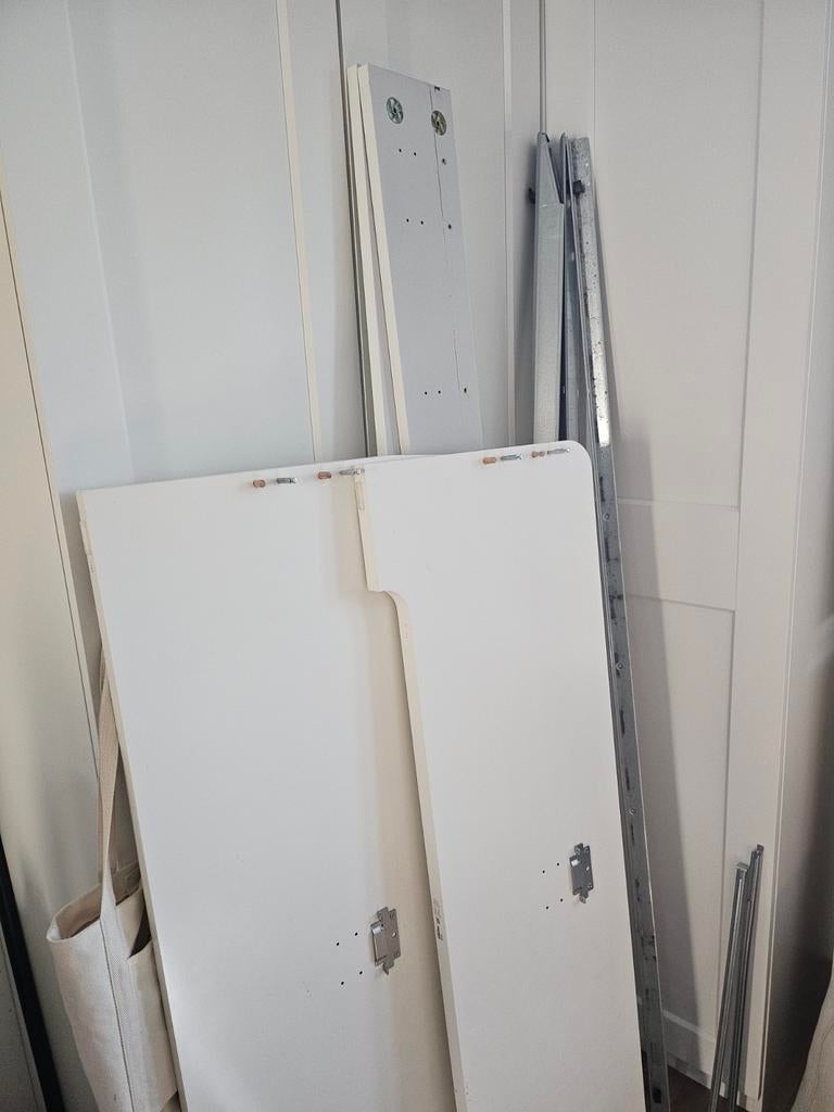 Wit bedframe - demonteerbaar, Huis en Inrichting, Slaapkamer | Bedden, Ophalen, Gebruikt, Wit, Tweepersoons