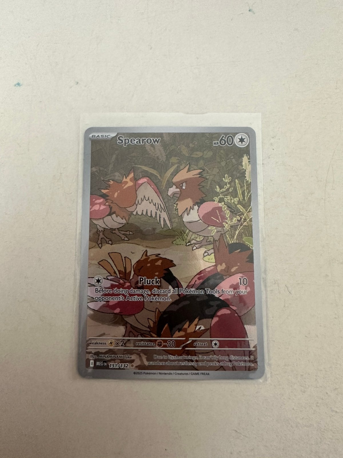 Spearow 151/132 IR - Mega Evolution, Hobby en Vrije tijd, Verzamelkaartspellen | Pokémon, Ophalen of Verzenden, Zo goed als nieuw