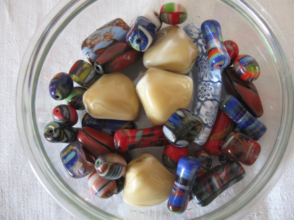 34 prachtige handgemaakte glaskralen millefiori als nieuw, Hobby en Vrije tijd, Ophalen of Verzenden, Zo goed als nieuw, Kraal