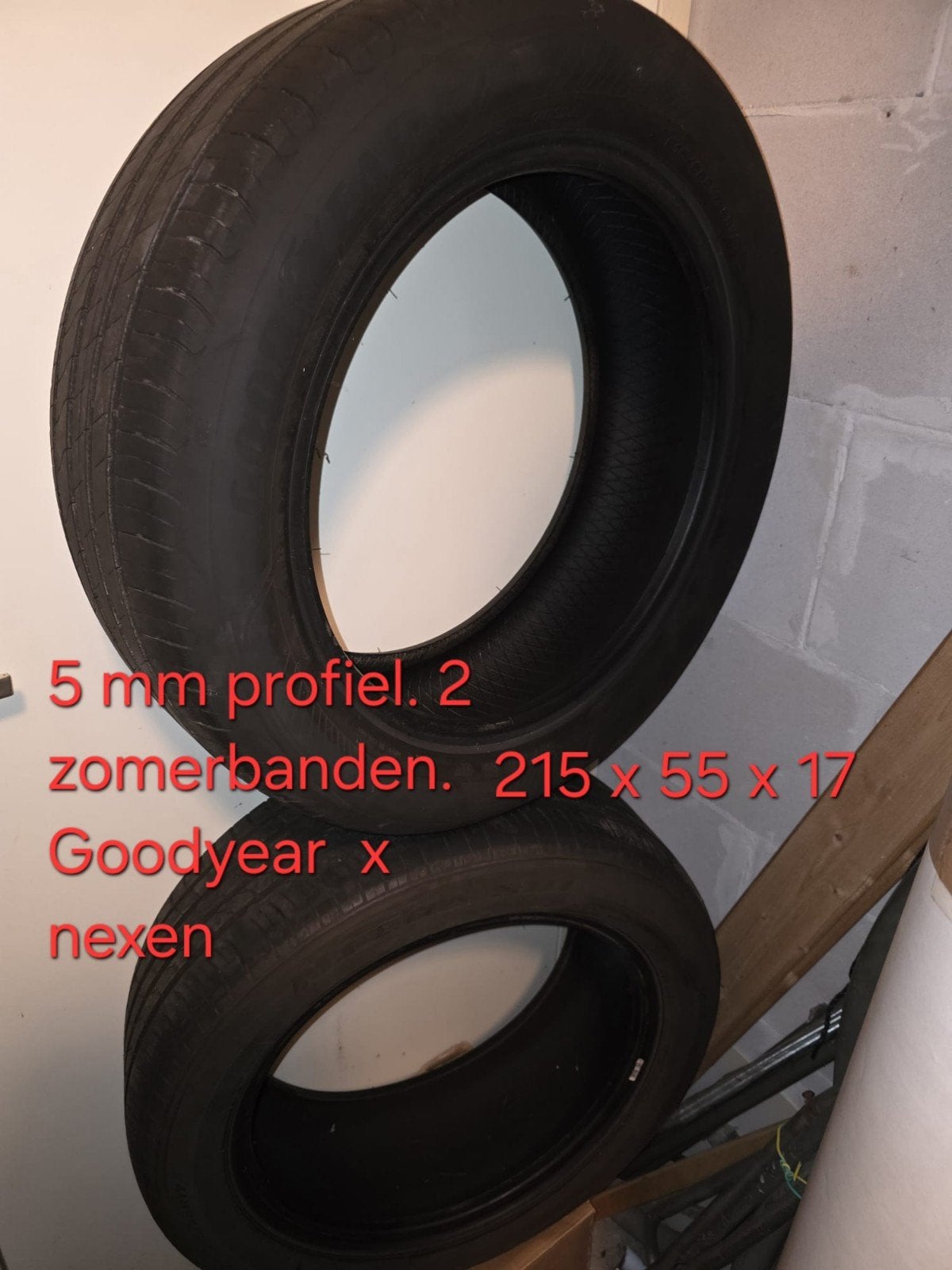 2x zomerbanden van 215 55 17 Goodyear nexen, Ophalen, Gebruikt, Volkswagen