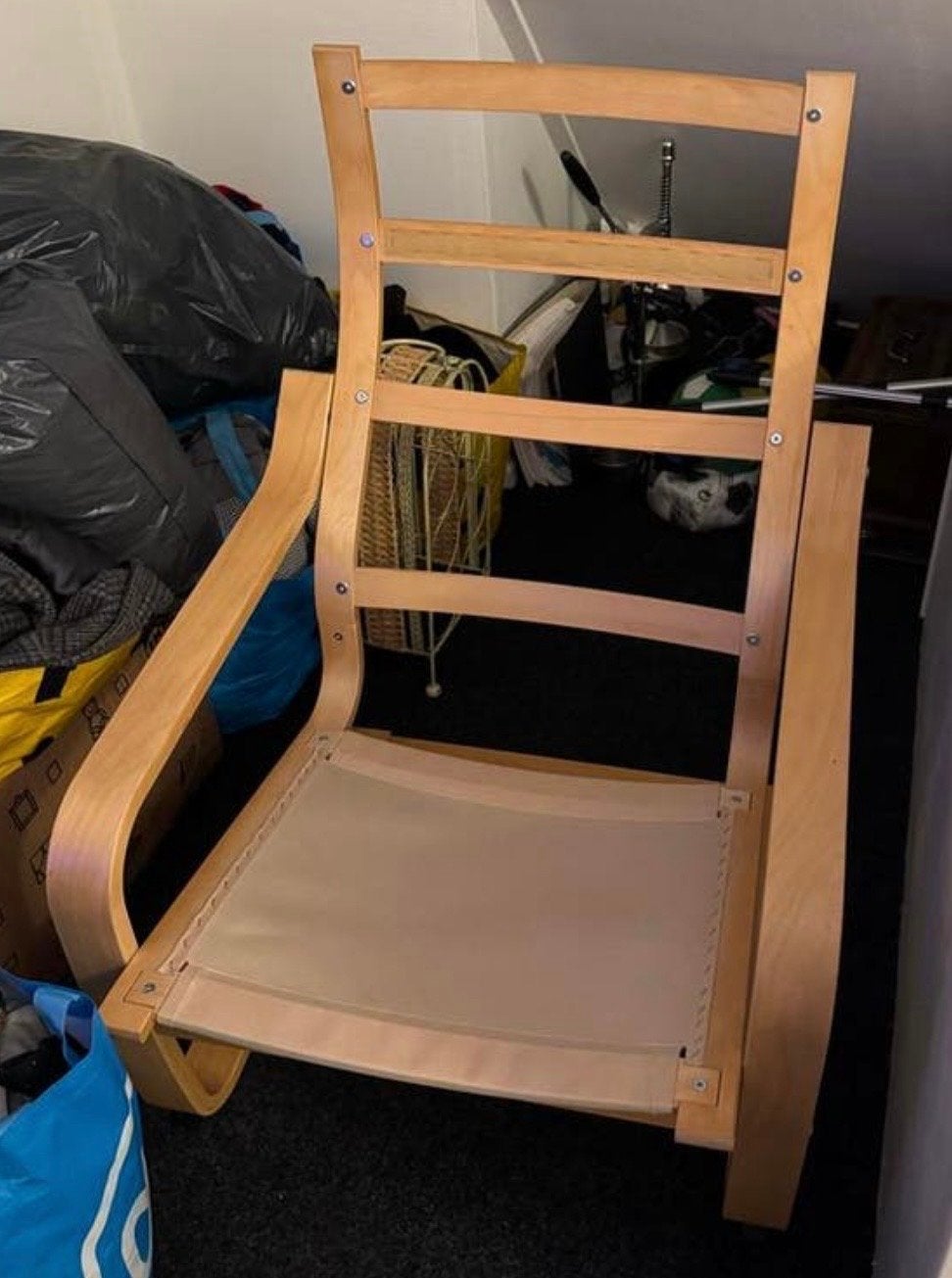 Gratis IKEA Poäng fauteuil zonder kussen, Ophalen, Gebruikt, Overige kleuren, Eén
