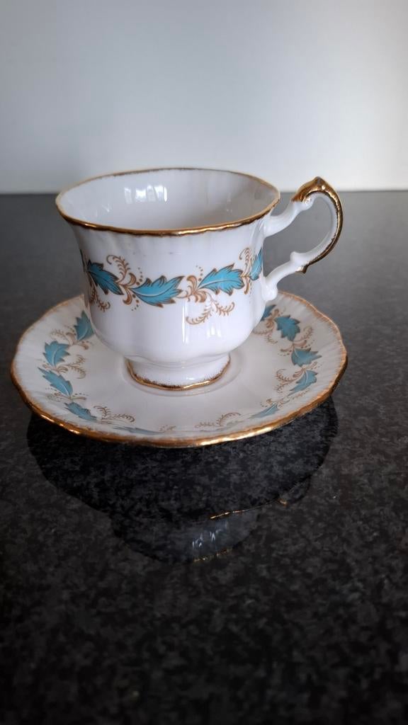 Royal Adderley Theekopje en Schotel - Vintage Porselein, Ophalen of Verzenden