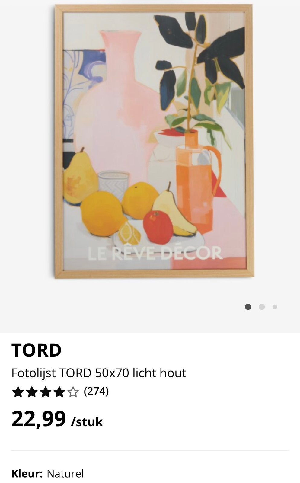 Jysk fotolijst Tord 50 x 70 cm 6 stuks, Ophalen, Nieuw, Standaard fotolijst
