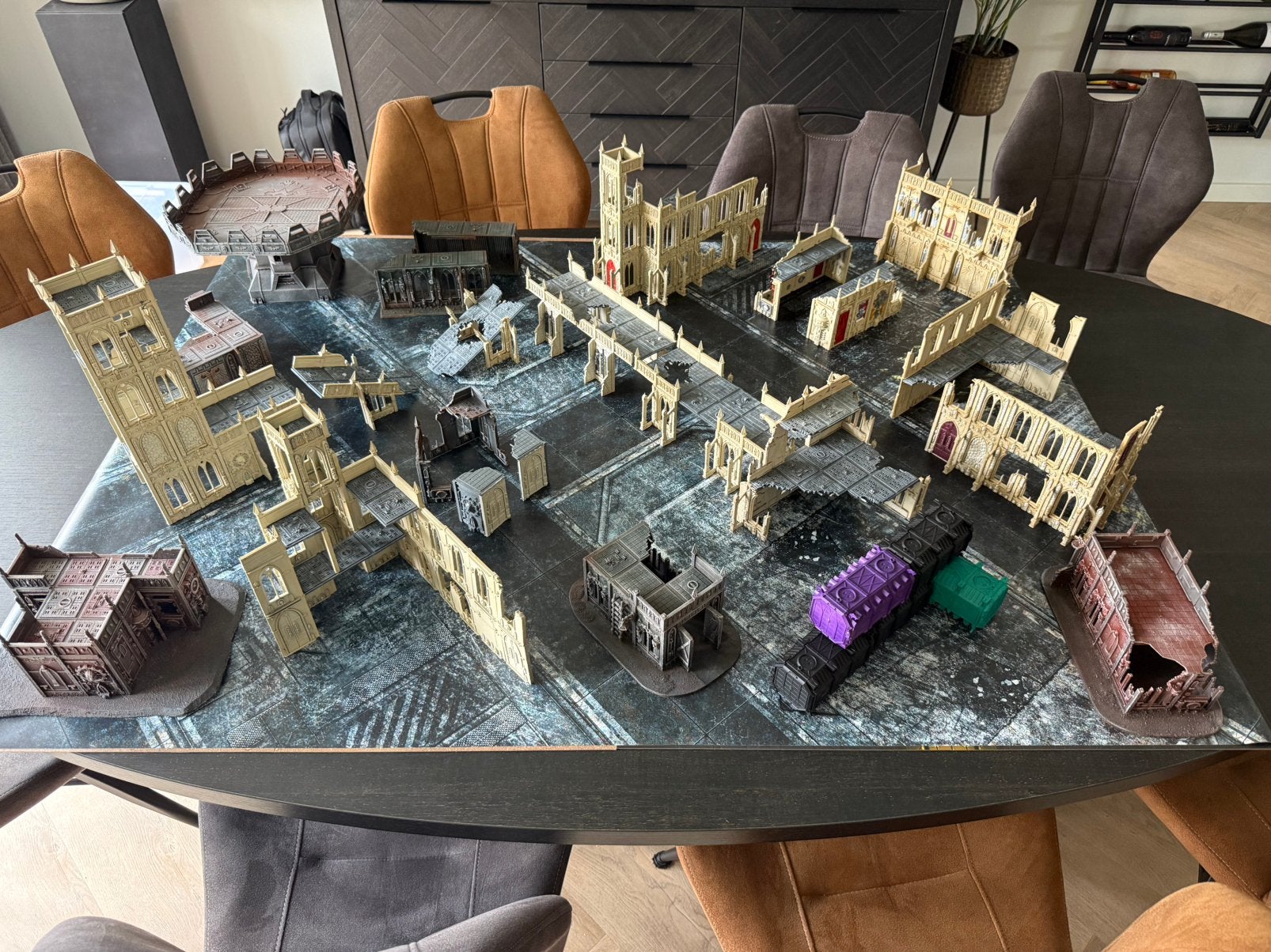 Warhammer Terrain incl 2 dubbelzijdige matten, koker en bits, Hobby en Vrije tijd, Ophalen, Gebruikt, Warhammer