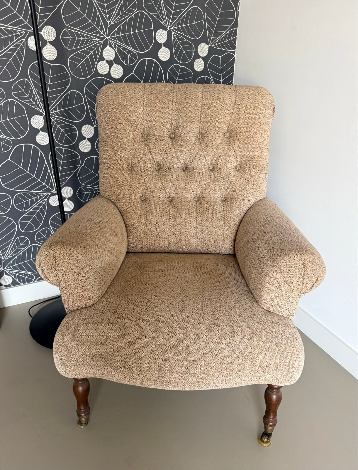 Fauteuil met een prachtige stof van Designers Guild, Ophalen, Gebruikt, 75 tot 100 cm, Stof