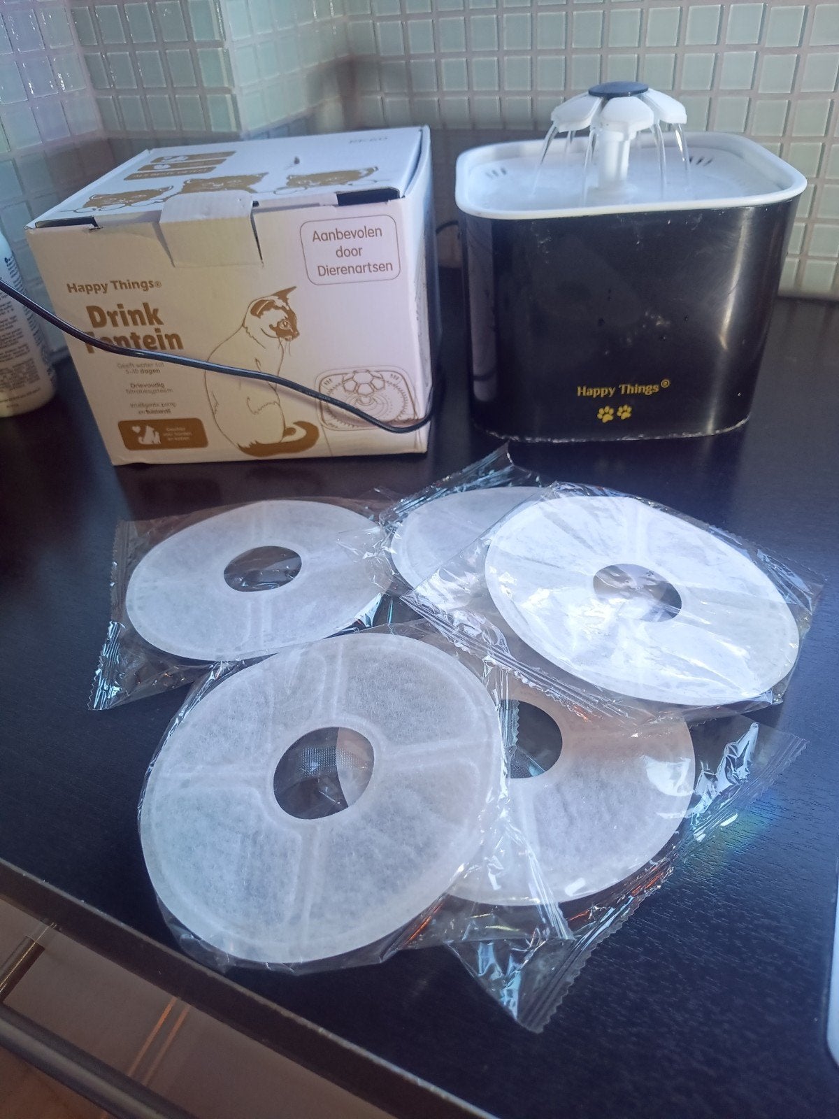 Drinkfontein kat of hond zgan incl filters, Ophalen of Verzenden, Zo goed als nieuw