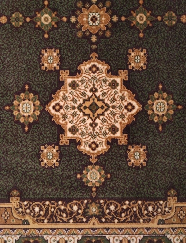 Vintage oosters wol Riad vloerkleed green oker 122x174cm, 100 tot 150 cm, Klassiek, Oosters, Onbekend, Ophalen of Verzenden