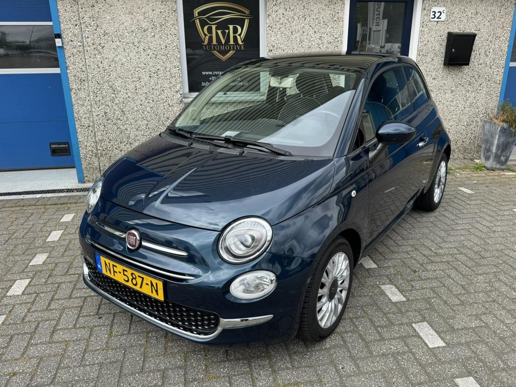 Fiat 500 0.9 TwinAir Turbo Lounge PANO PDC (bj 2017), Voorwielaandrijving, Gebruikt, Leder en Stof, 905 kg