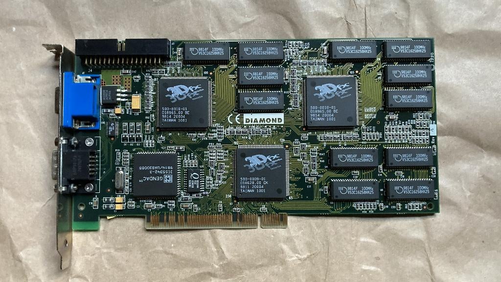 3dfx Voodoo2 12MB Diamond Monster 3D II - Retro GPU - Getest, Computers en Software, Videokaarten, Gebruikt, Overige chipsets