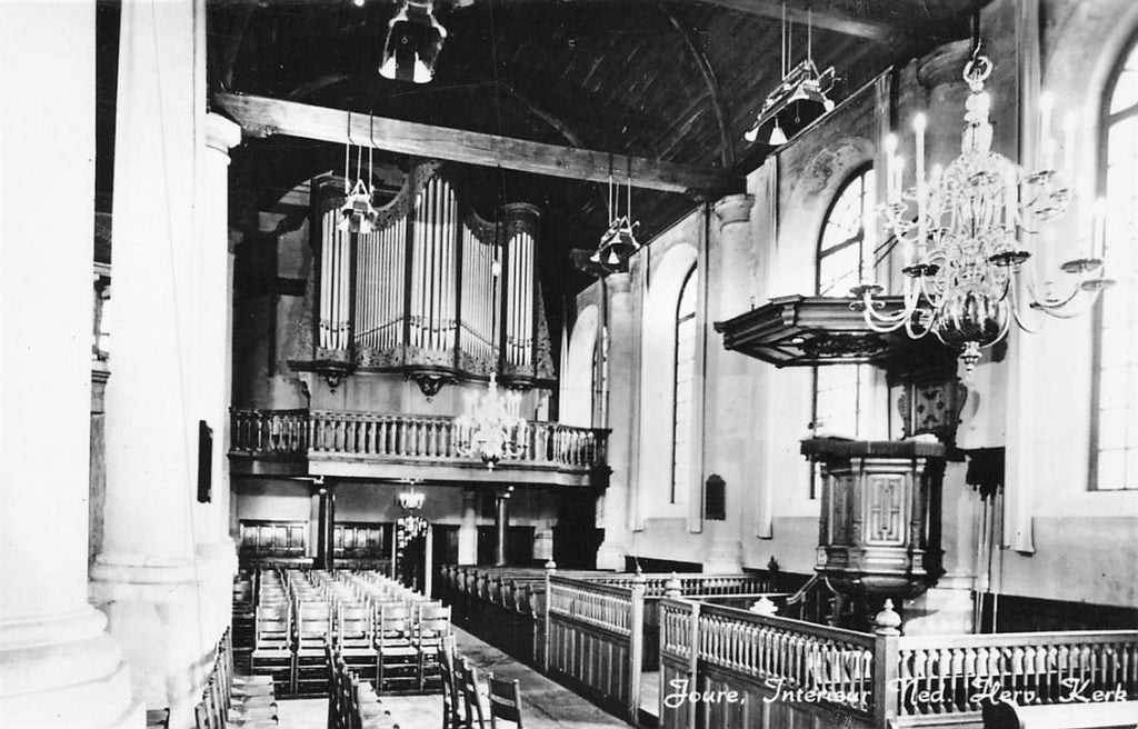 703-440-043 Joure Interieur Ned Herv Kerk, Verzamelen, Ophalen of Verzenden, Voor 1920, Friesland