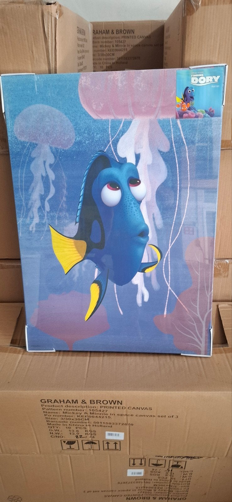 36 stuks Disney Finding Dory Canvas Schilderij 50x70cm, Ophalen, Oorspronkelijke maker, Onbekend, Nieuw