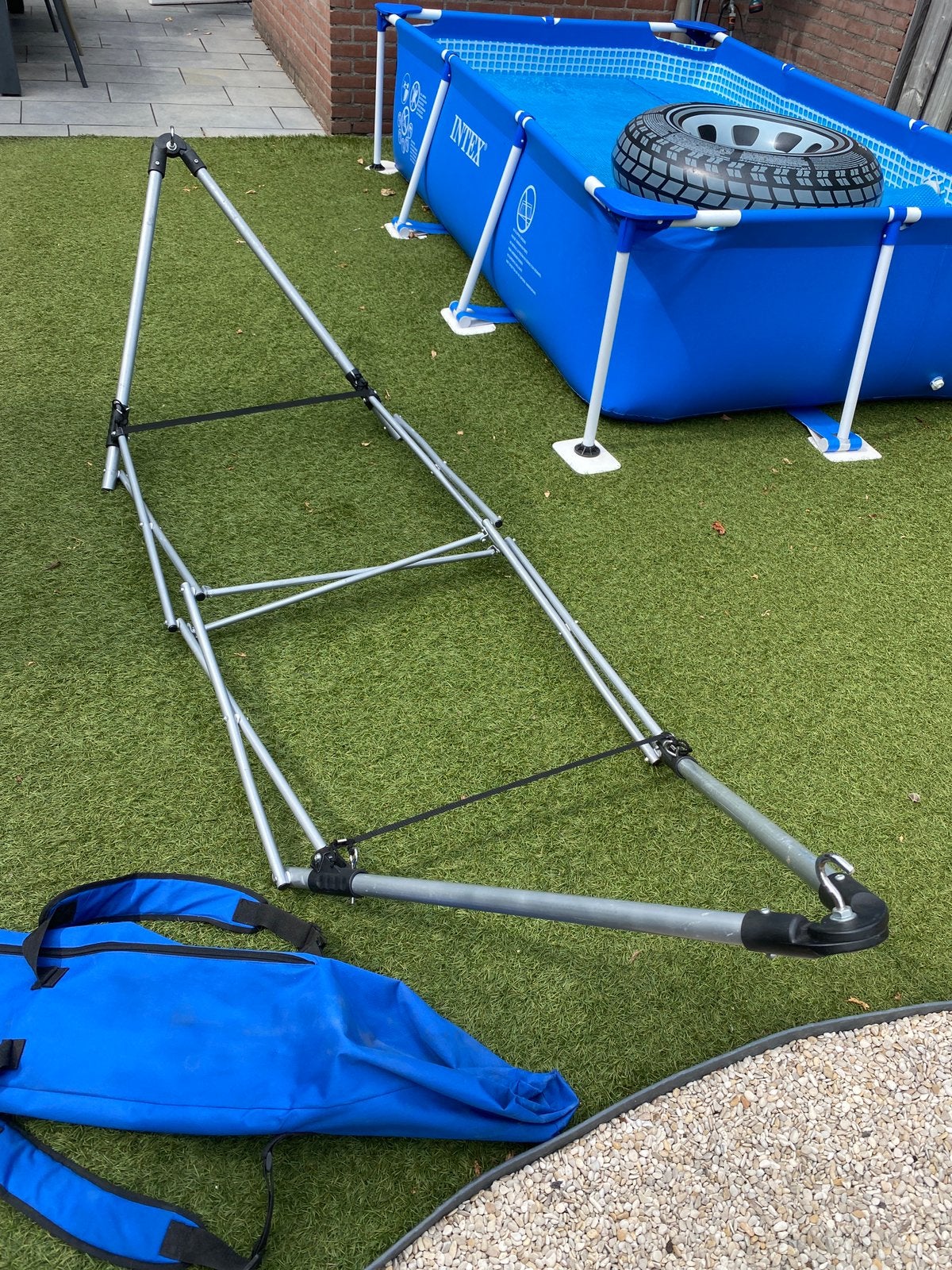 Inklapbaar frame tbv hangmat, Tuin en Terras, Ophalen, Opvouwbaar, Gebruikt, Eenpersoons