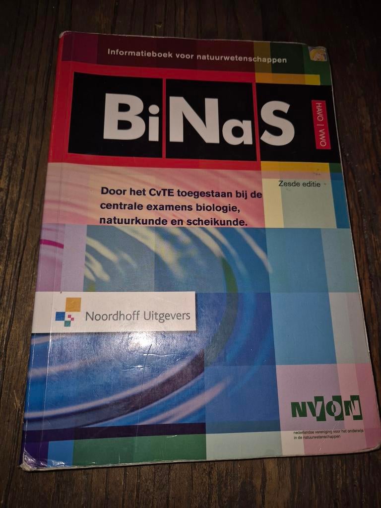 BiNaS Informatieboek Natuurwetenschappen Havo/Vwo, Boeken, Gelezen, Noordhoff Uitgevers, Beta, HBO
