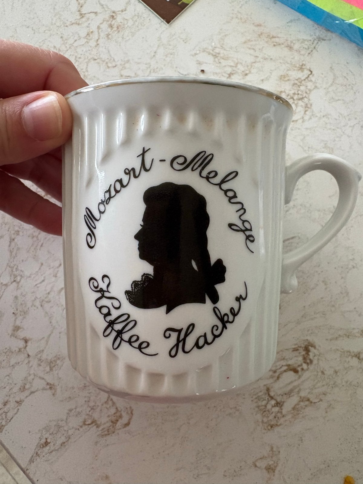 Vintage Mozart Melange Koffie Hacker Mok - Tsjechisch Porsel, Ophalen