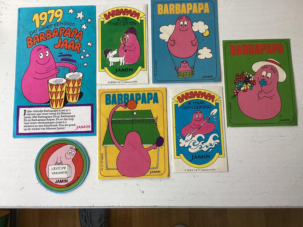 Setje stickers Barbapapa/Jamin (strip), Verzenden, Zo goed als nieuw, Strip of Tekenfilm