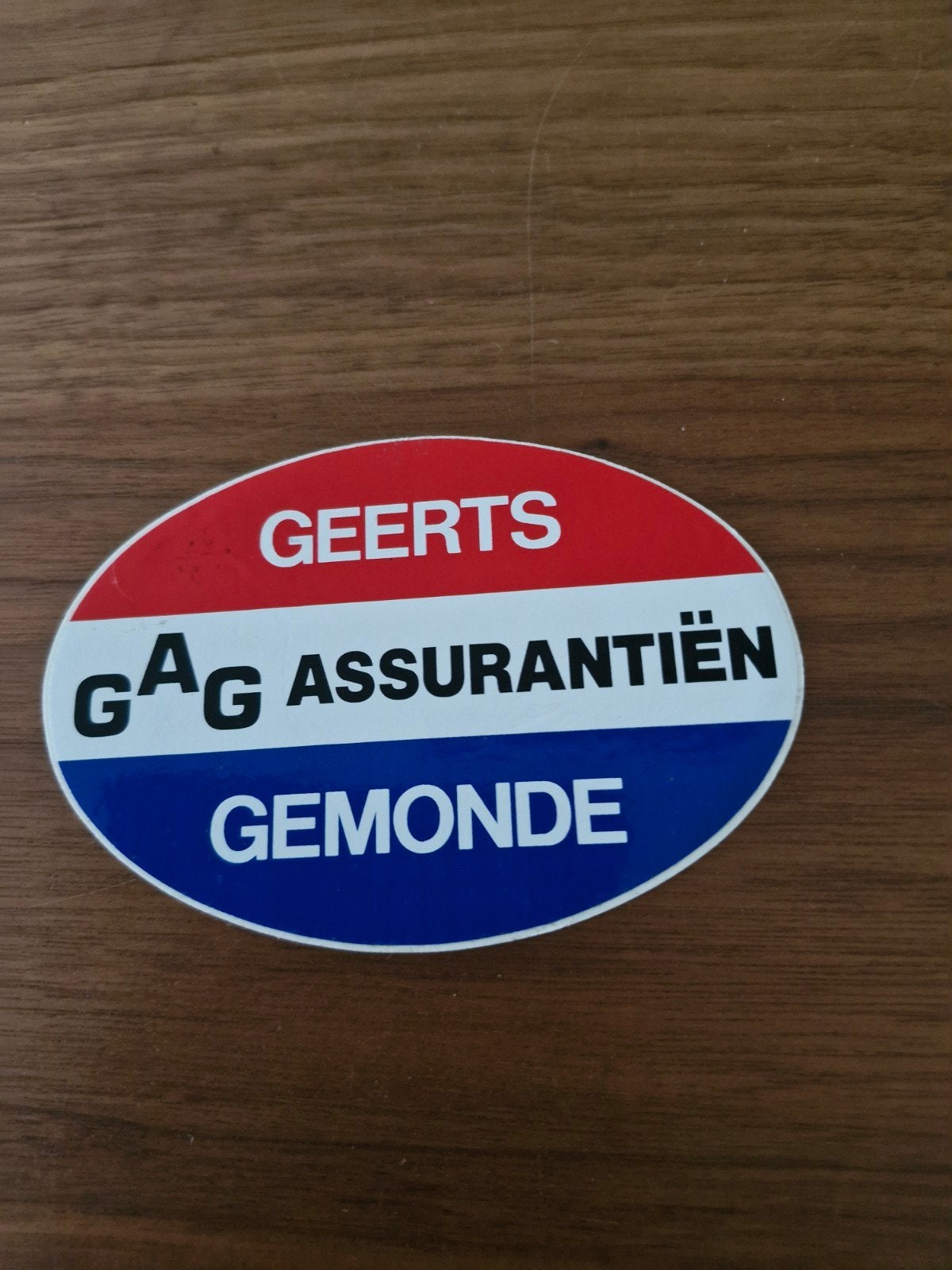 10605 Vintage sticker Geerts GAG Assurantiën Gemonde, Ophalen of Verzenden, Gebruikt, Bedrijf of Vereniging