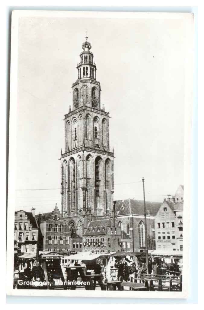 Groningen, Martinitoren, Ophalen of Verzenden, 1940 tot 1960, Gelopen, Groningen