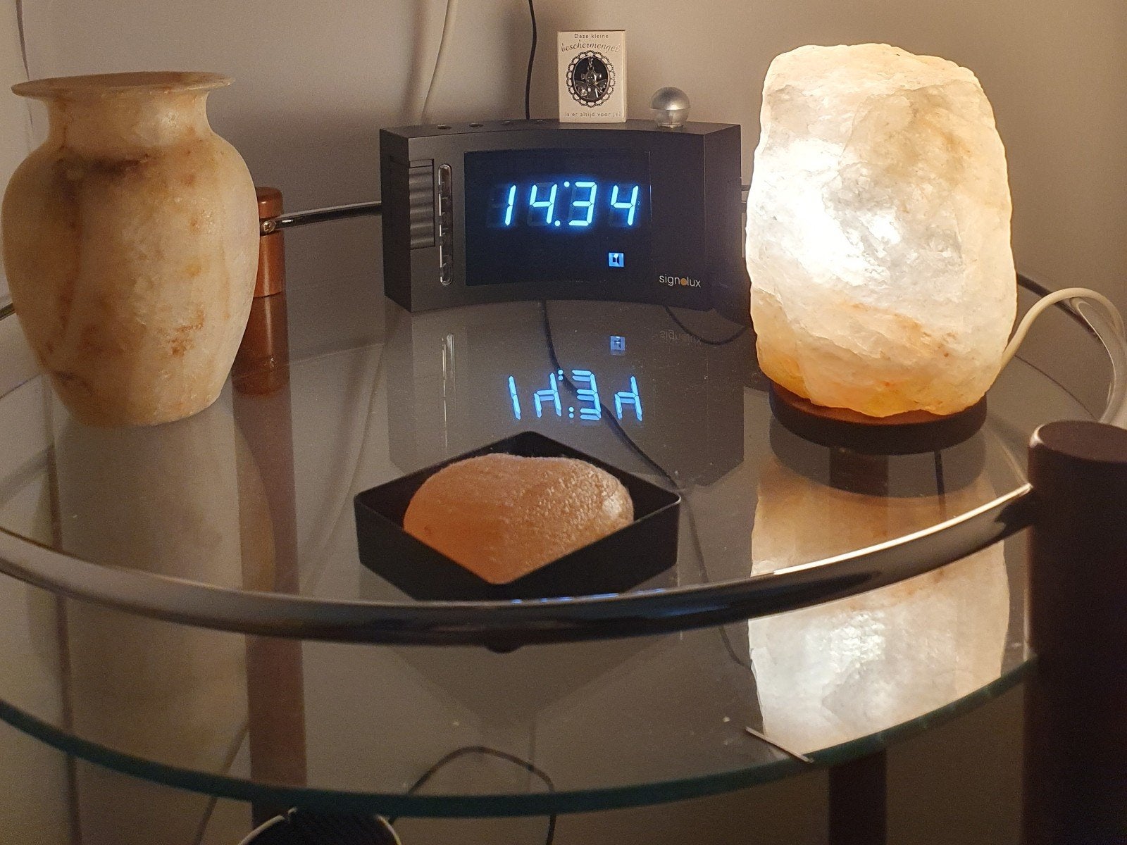 Himalaya zoutlamp hart en vaasje, Ophalen of Verzenden