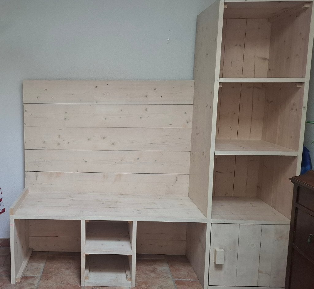 Kinder tekenkast steigerhout, Ophalen, Gebruikt