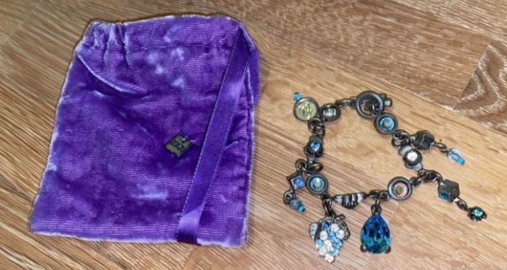 Otazu bedel armband blauw/wit strass, Gebruikt, Staal, Blauw, Ophalen of Verzenden