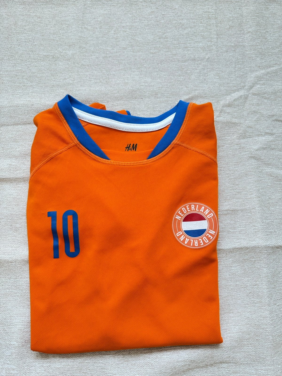 H&M Nederland Voetbalshirt Maat 146/152 Oranje #10, Kinderen en Baby's, Ophalen of Verzenden, Zo goed als nieuw, Jongen, Sport- of Zwemkleding