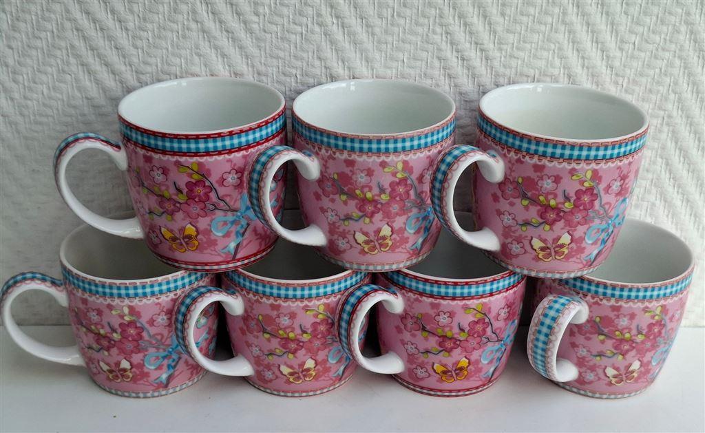 Pip Mokken, netjes, 7 stuks, netjes, Huis en Inrichting, Keuken | Servies, Gebruikt, Keramiek, Ophalen of Verzenden, Overige stijlen