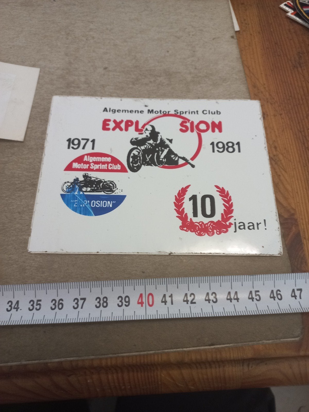 Algemene Motor Sprint Club 'Explosion' 1971-1981 sticker, Verzamelen, Stickers, Ophalen of Verzenden, Gebruikt