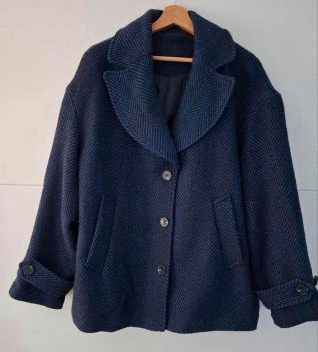 Leuke winterjas in zwart/donkerblauw C&A maat 42, Kleding | Dames, Blauw, Maat 42/44 (L), Ophalen of Verzenden, Zo goed als nieuw