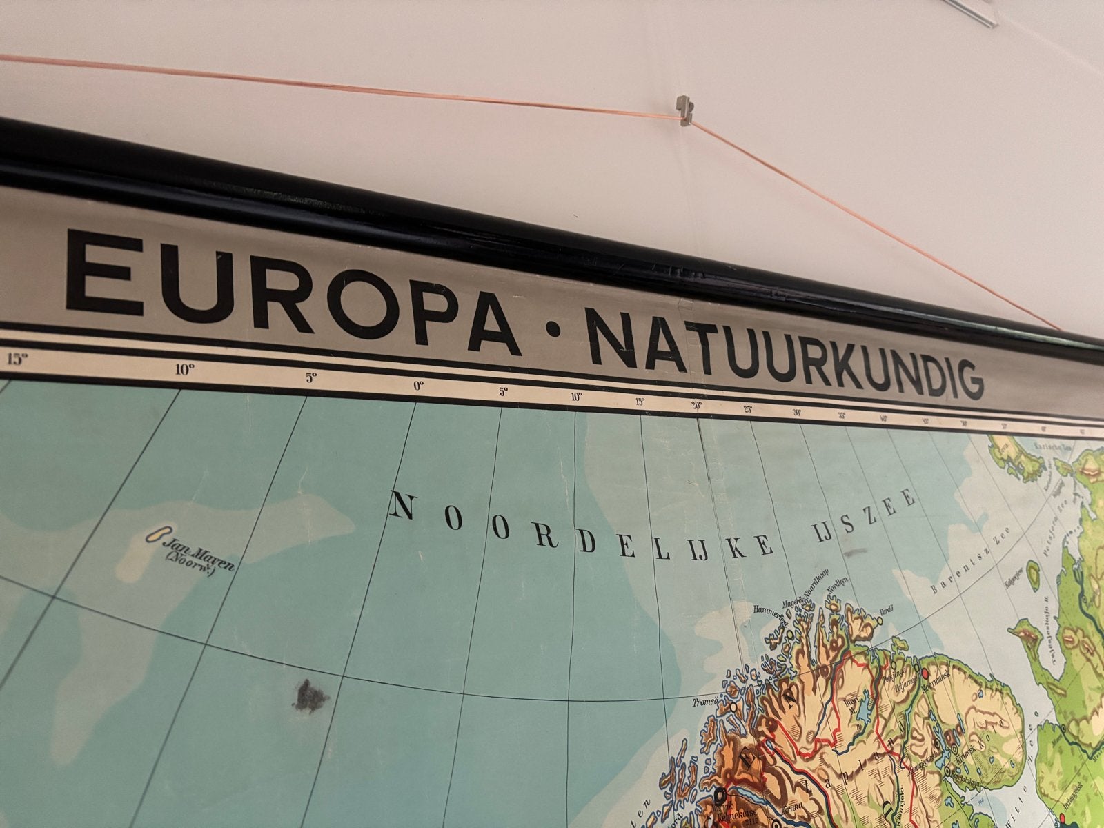 Grote Landkaart Europa Natuurkundig 180x210 cm, Boeken, Atlassen en Landkaarten, Europa Overig, Landkaart, 1800 tot 2000, Ophalen