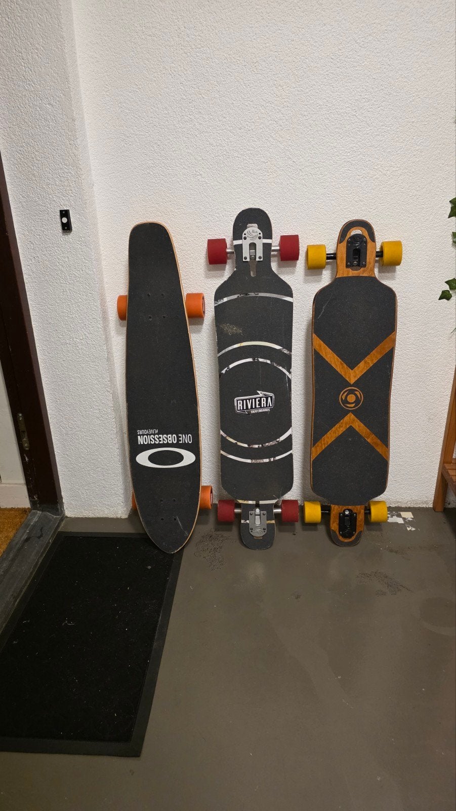 Set van 3 Longboards - Oakley, Riviera, Dmen, Sport en Fitness, Skateboarden, Ophalen, Gebruikt, Skateboard, Longboard