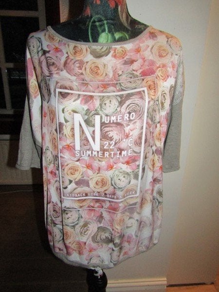 F841 Le Comte mt 42 nieuw blouson grijs roze linnen rozen, Kleding | Dames, Verzenden, Maat 42/44 (L), Nieuw, Le Comte
