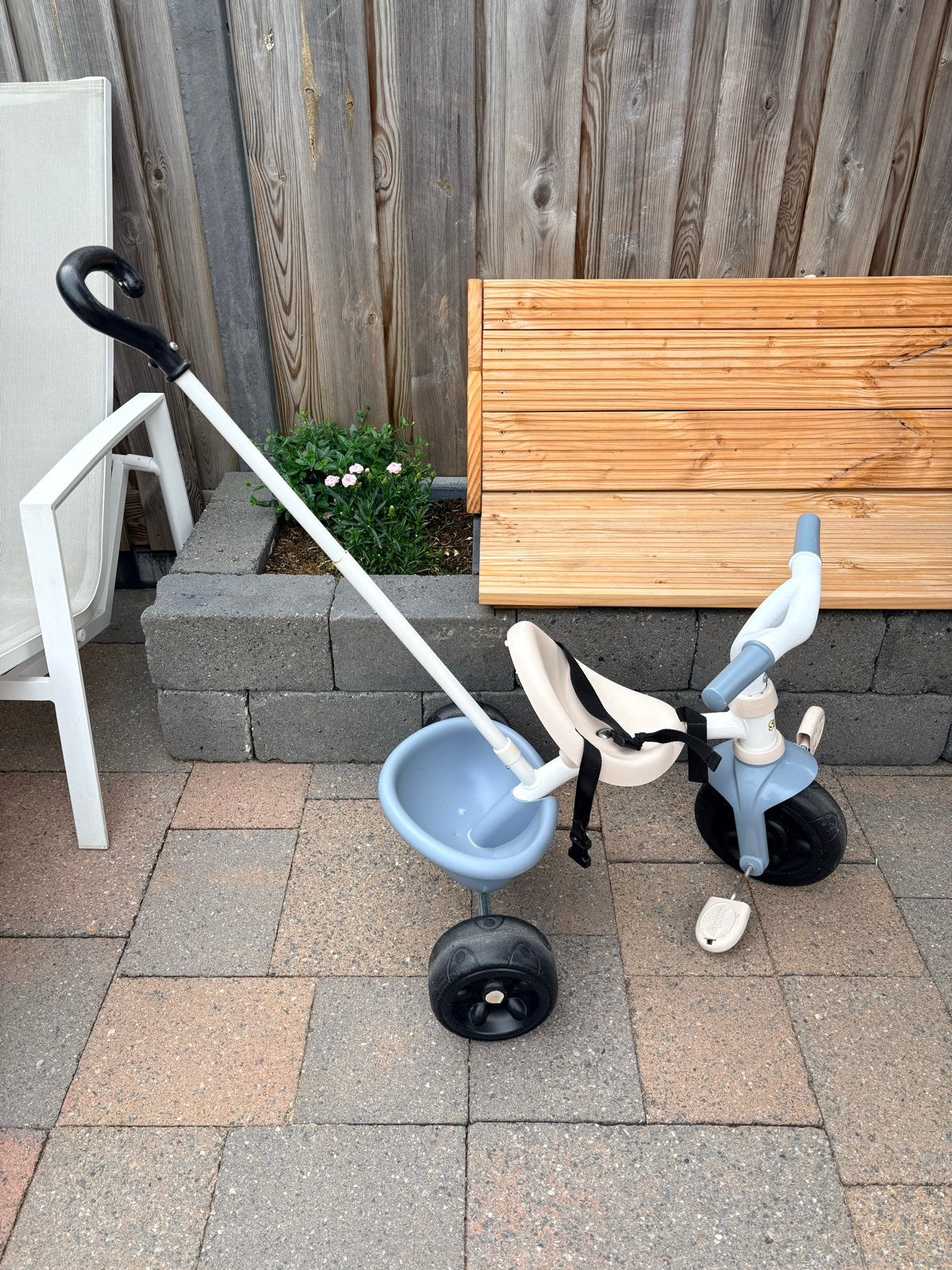 Smoby Be Fun Driewieler met Duwstang, Fietsen en Brommers, Fietsen | Driewielers, Ophalen, Zo goed als nieuw, Duwstang