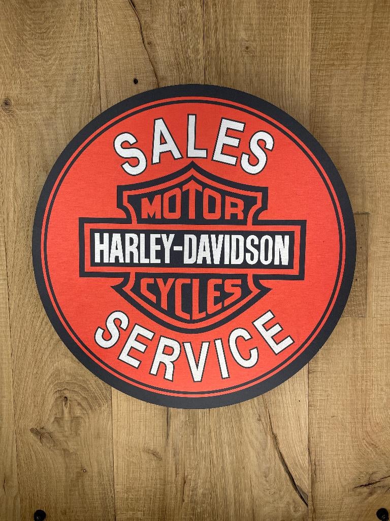 Reclamebord Harley Davidson logo rood reclame bord, 40x40cm, Verzamelen, Ophalen of Verzenden, Nieuw, Reclamebord