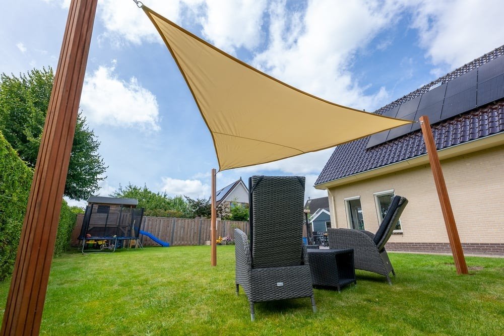 Schaduwdoek Waterdicht Driehoek 500 cm - Beige, Ophalen of Verzenden, Nieuw