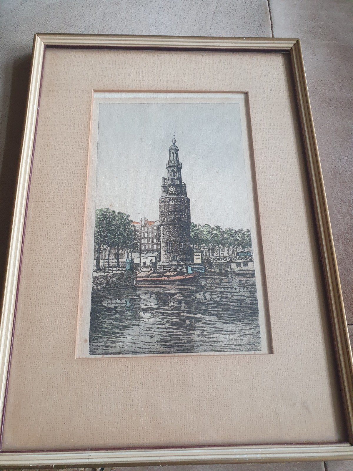 Litho Montelbaanstoren Amsterdam ingekleurd, Ophalen