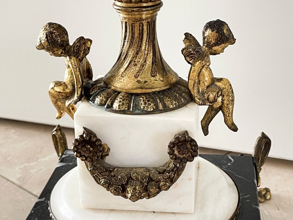 Franse marmeren tafellamp met bronzen decoraties jaren 1930, Antiek en Kunst, Ophalen of Verzenden