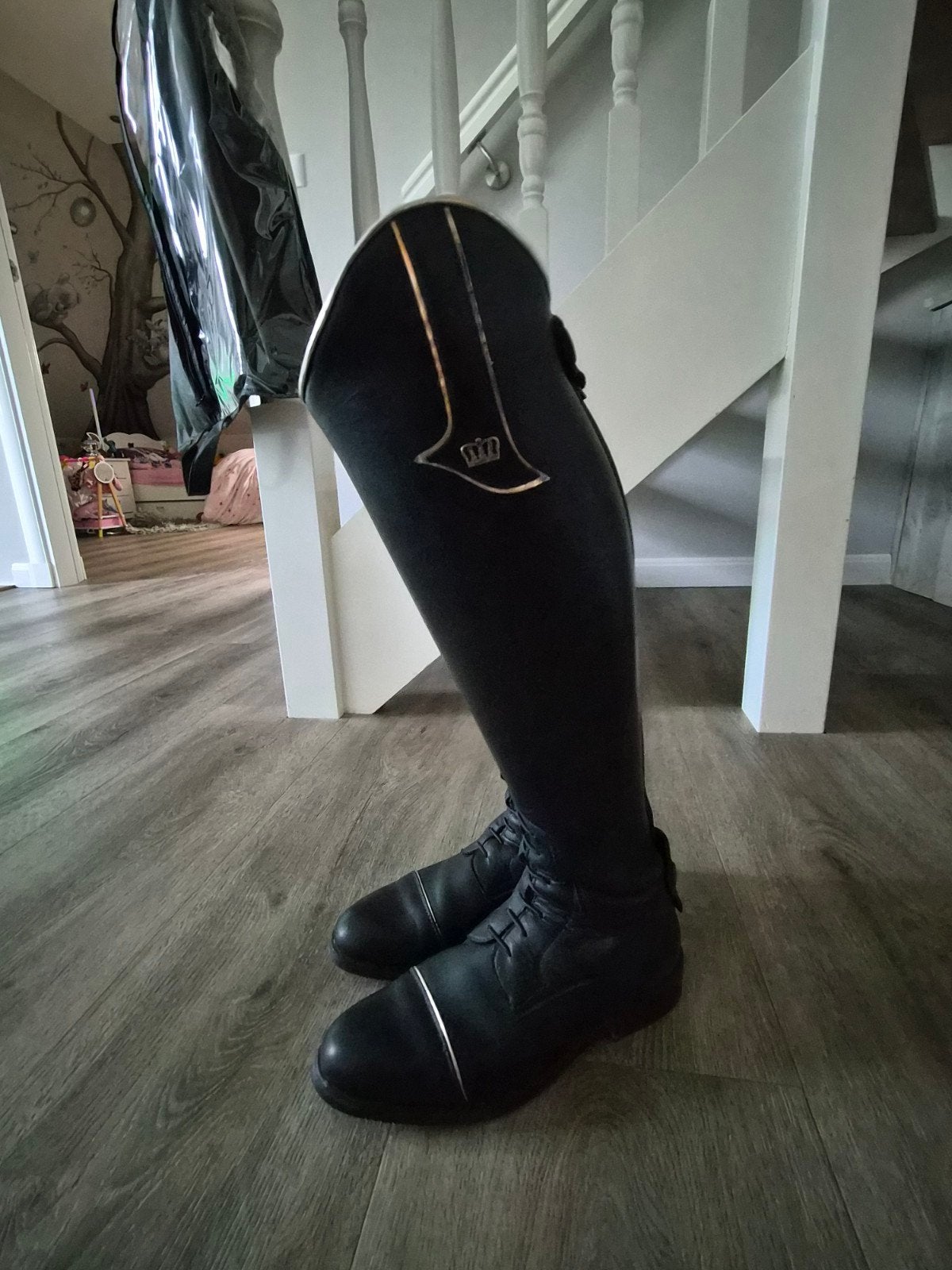 Kingsley leren laarzen rosegoud/zwart, Ophalen of Verzenden, Zo goed als nieuw, Dressuur