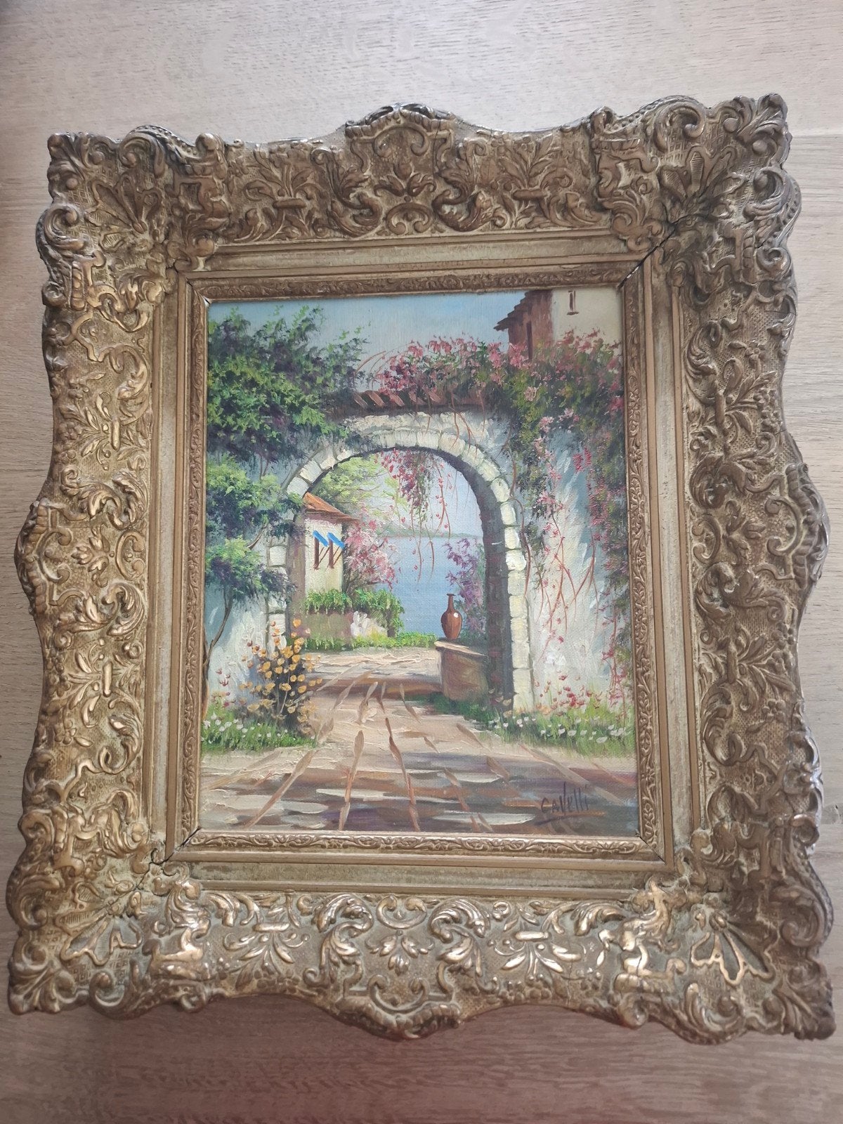 Cavelli schilderij met lijst, Ophalen of Verzenden