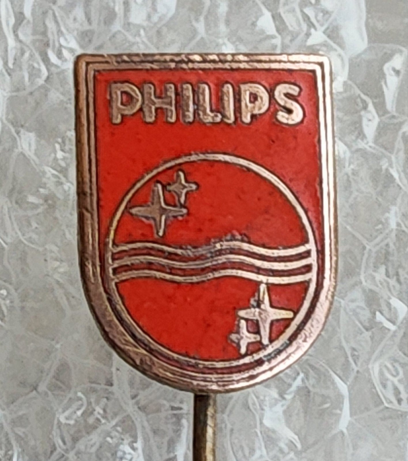 Vintage Philips Emaille Speldje, Verzamelen, Ophalen of Verzenden, Gebruikt, Merk, Speldje of Pin
