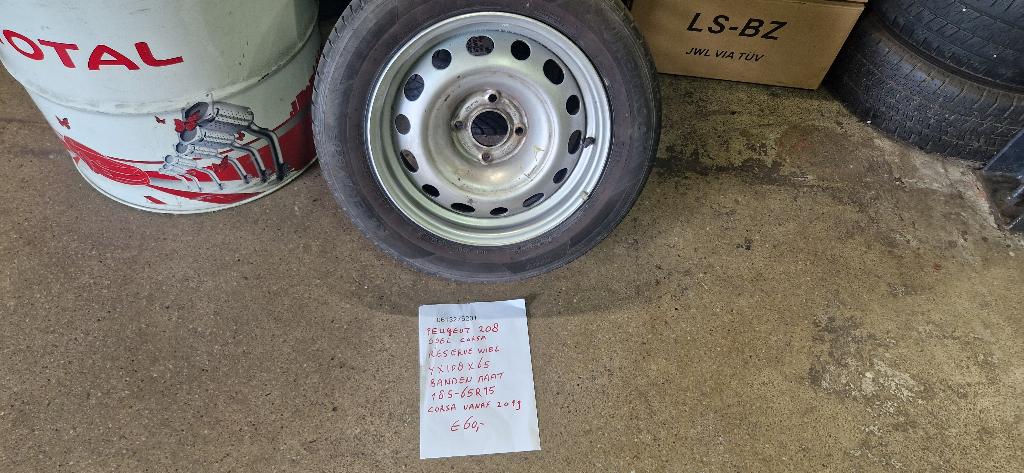Reservewiel 15" Peugeot 207 Opel Corsa steek 4 x 108 x 65, Auto-onderdelen, Ophalen, Nieuw, Opel