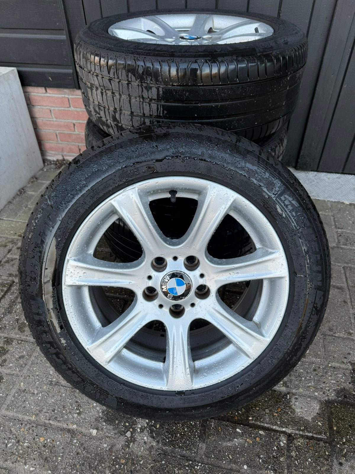 Originele BMW 320 gt velgen met zomerbanden, Ophalen, Gebruikt