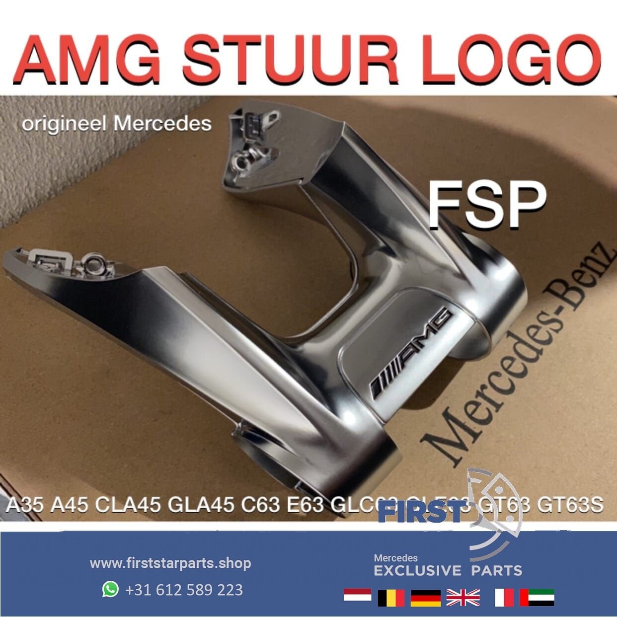 2020 FACELIFT AMG STUUR LOGO EMBLEEM A C CLA E G GLA GLC GLE, Gebruikt, -, Voor, Ophalen of Verzenden